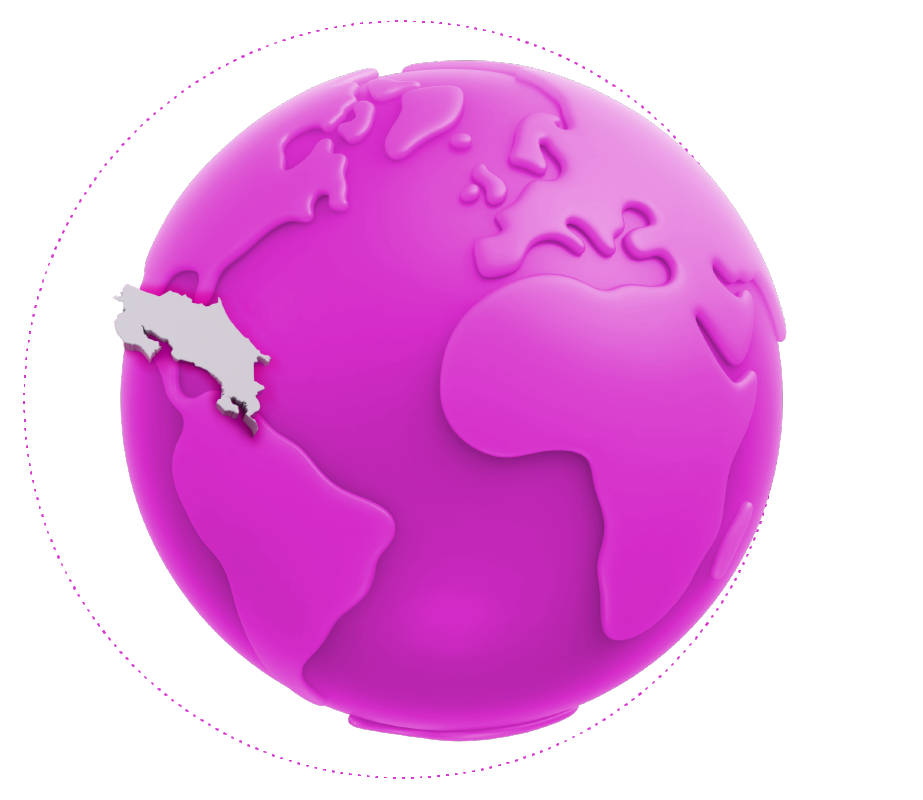 Mundo con Costa Rica resaltado